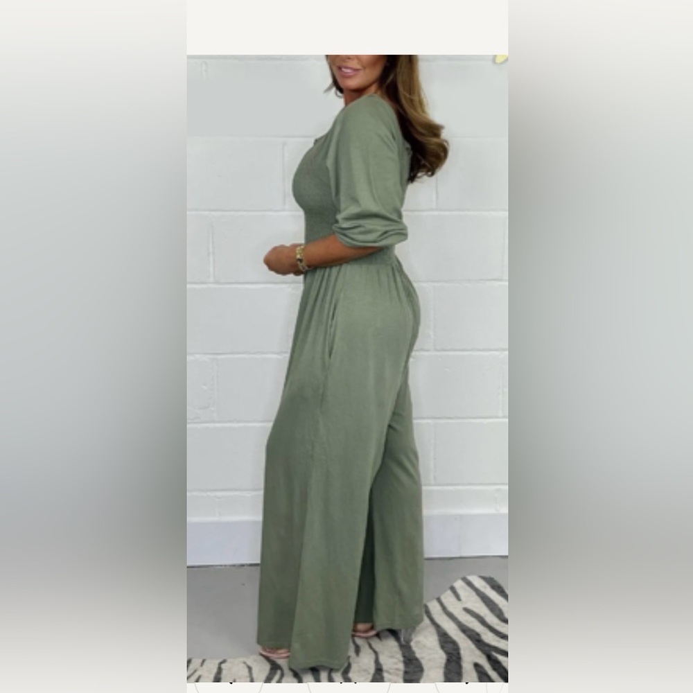 Chic Olive Green Jumpsuit